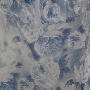 Blue and white floral shower curtain